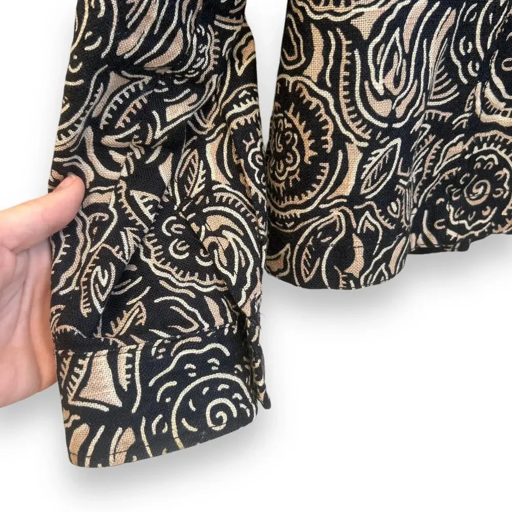 Coldwater Creek Linen Abstract Jacket Size Medium